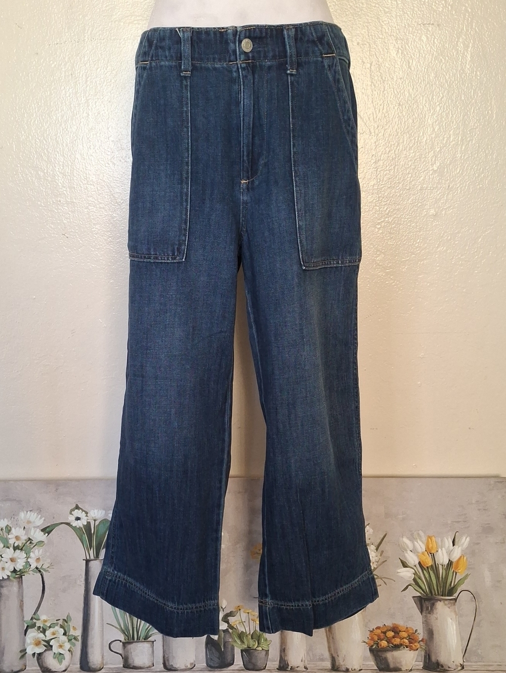 GAP Denim Women's Wide-Leg Dark Blue Jeans